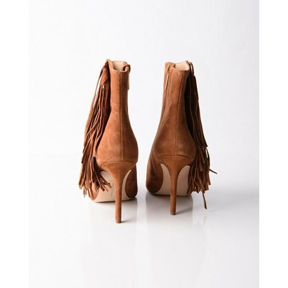 Veronica Beard Nyomi Womens Brown Suede Ankle Boots Booties Fringe 6.5 Eu 36.5 - Picture 6 of 9